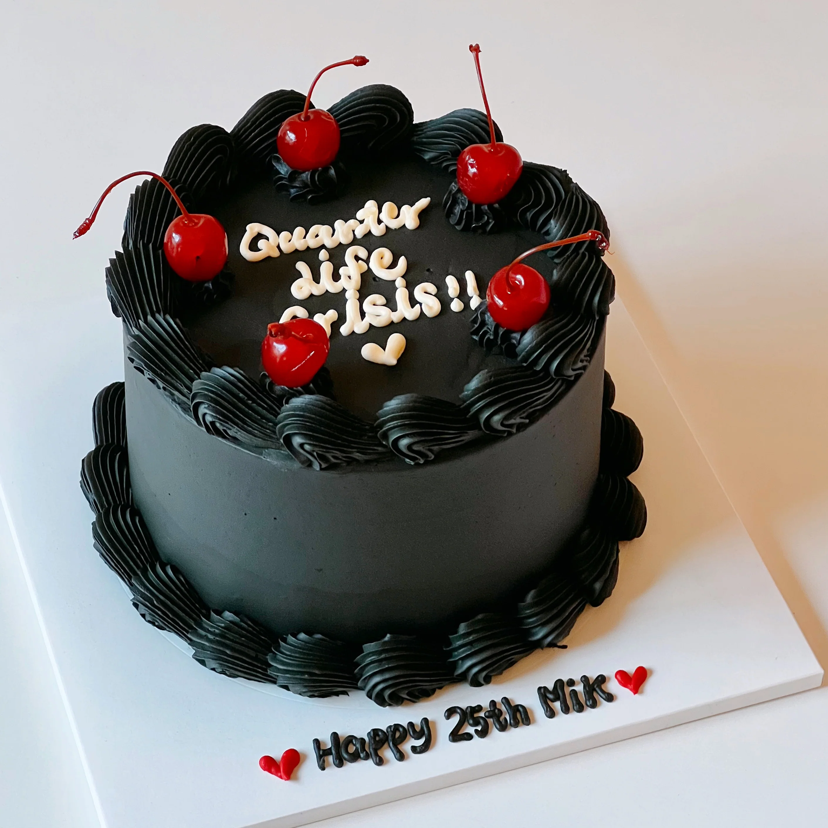 Simple Lettering Cake (Round/Heart) - Image 4
