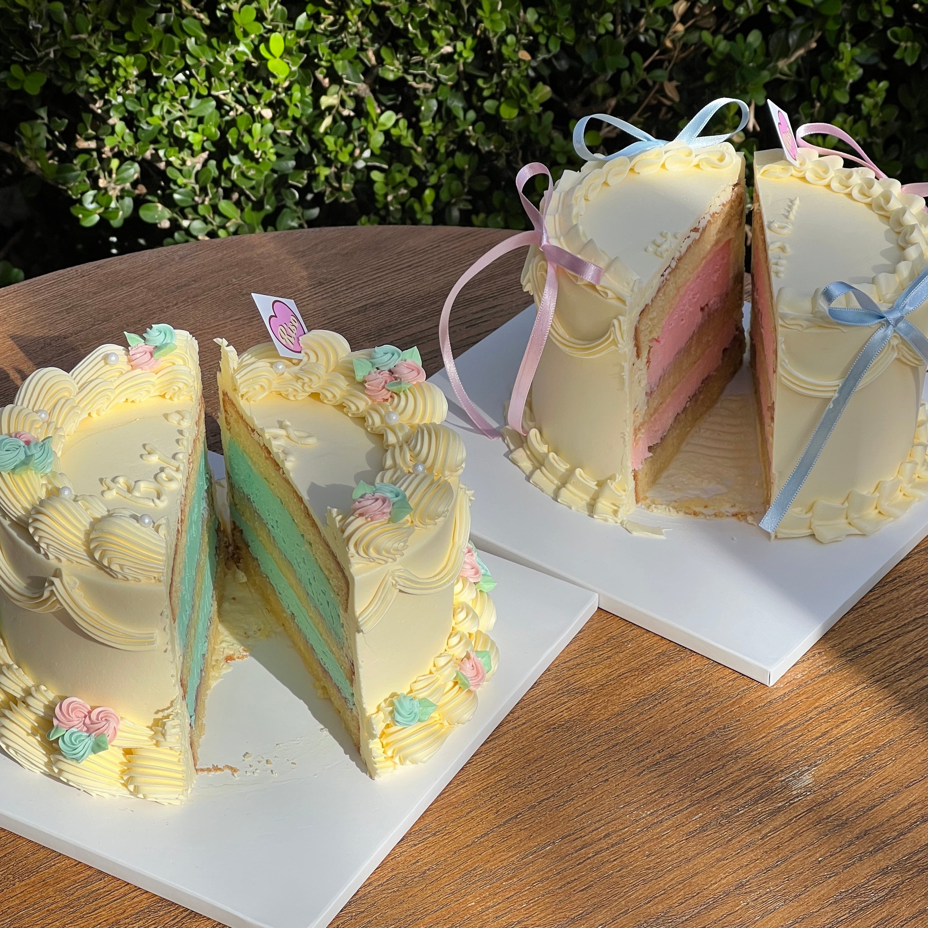[Gender Reveal] Simple Fondant Lettering Cake (Round/Heart) - Image 3