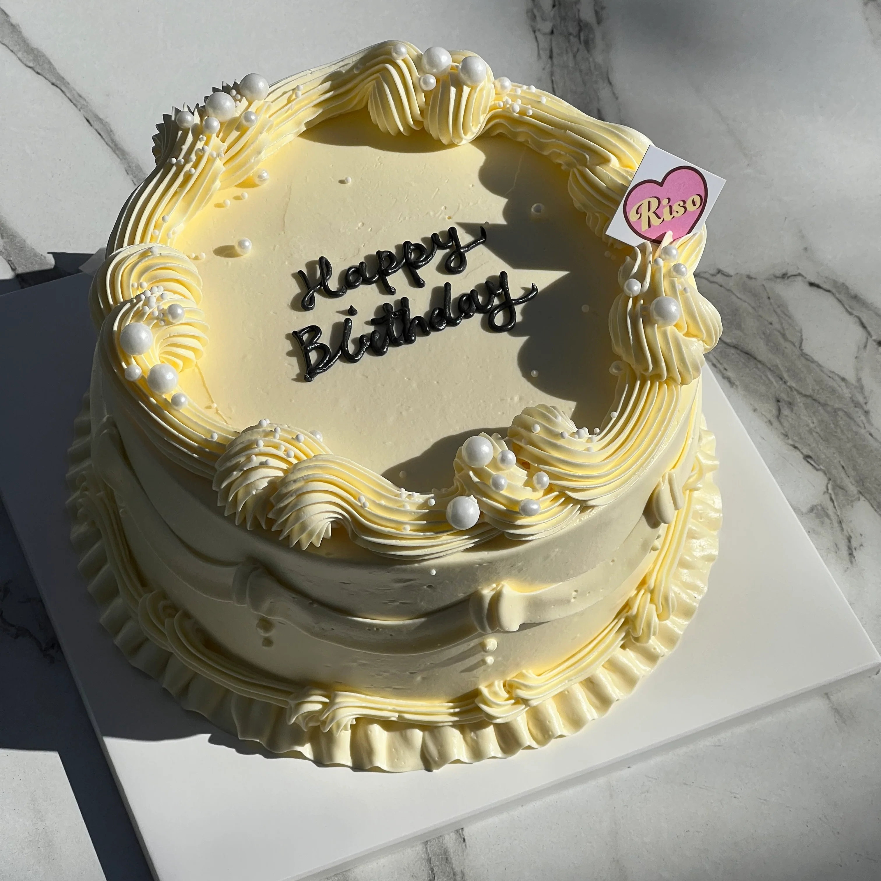 [Gender Reveal] Lacey Pearl Cake (Round/Heart) - Image 4