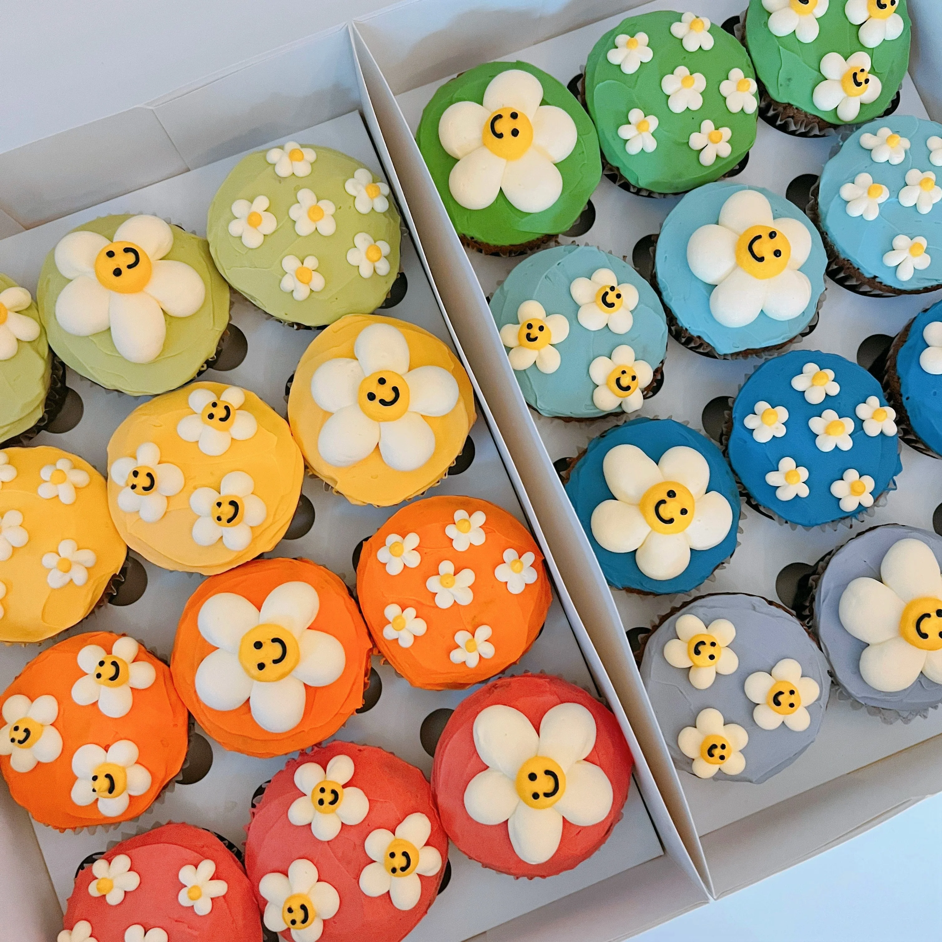 Rainbow Daisy Cupcake - Image 4