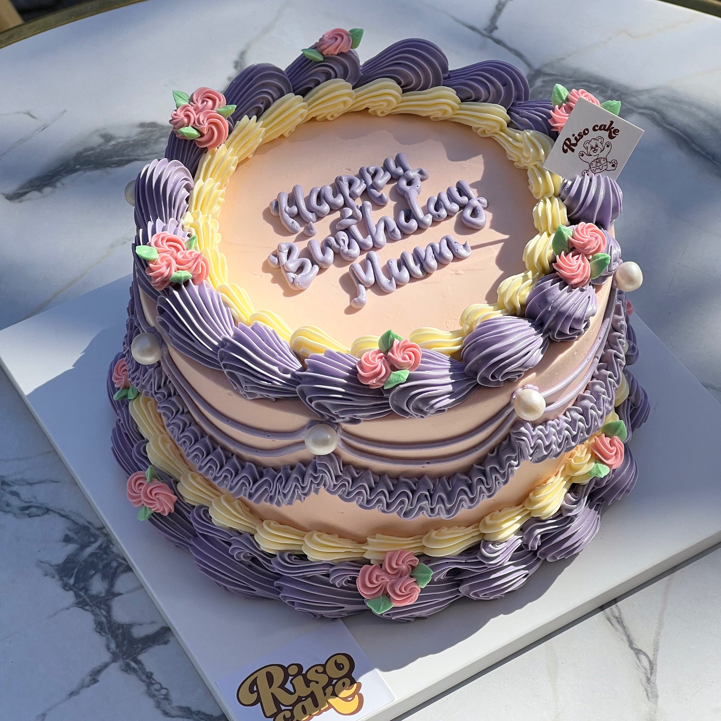 Rose Vintage Garden Cake (Round/Heart) - Image 3