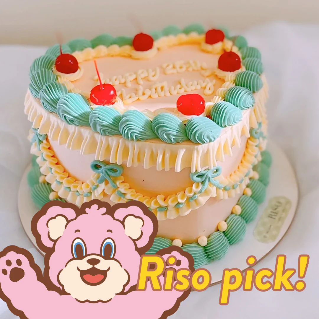 Side Ribbon  Vintage Cake (Round/Heart)